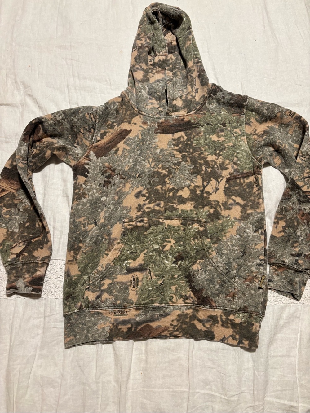 Kids Camouflage Hooded Sweatshirt - Green/Tan
